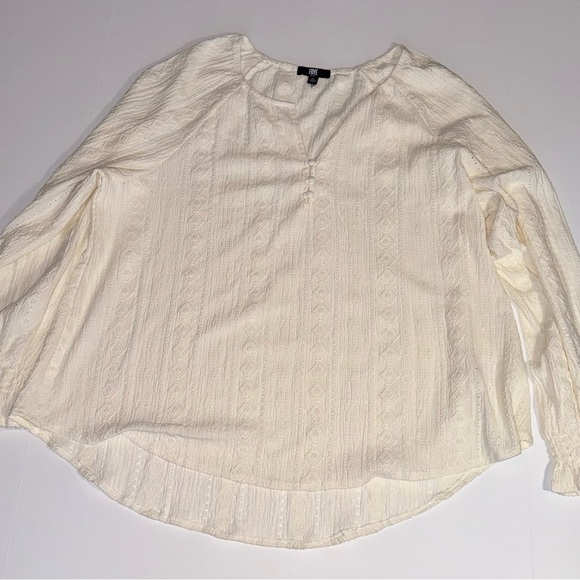 Frye Women's Textured Long Sleeve Peasant blouse XL - Picture 5 of 10
